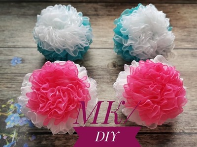 Зефирки из органзы с градиентом 4см.Organza marshmallows with 4cm gradient.