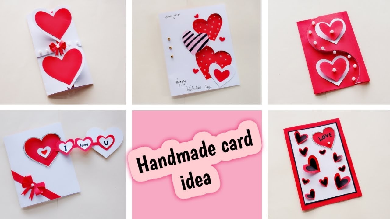 5 DIY Handmade card idea. paper craft.Valentines Day card | วิธีทำการ์ดวาเลนไทน์ 5 แบบ
