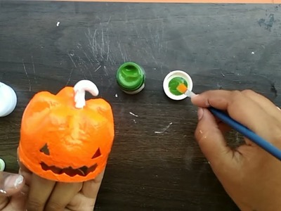 DIY DIY DIY Pumpkin Halloween ????-lo -ween lamp.using plastic waste bottle