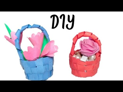 Diy paper basket. paper basket. easy paper basket. paper basket ideas. origami paper basket