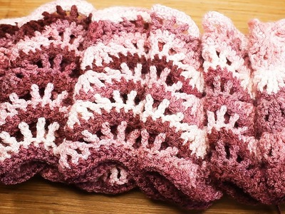 Easy Crochet shawl ,Autumn Moon Wrap - Beautiful Crochet Feather & Fan Stitch Pattern,কুশিকাটার শাল