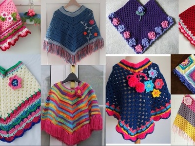 Baby Girl Woolen Shawls.#Poncho||Hand knitted Pullover.#Triangleshawls.#FashionMag