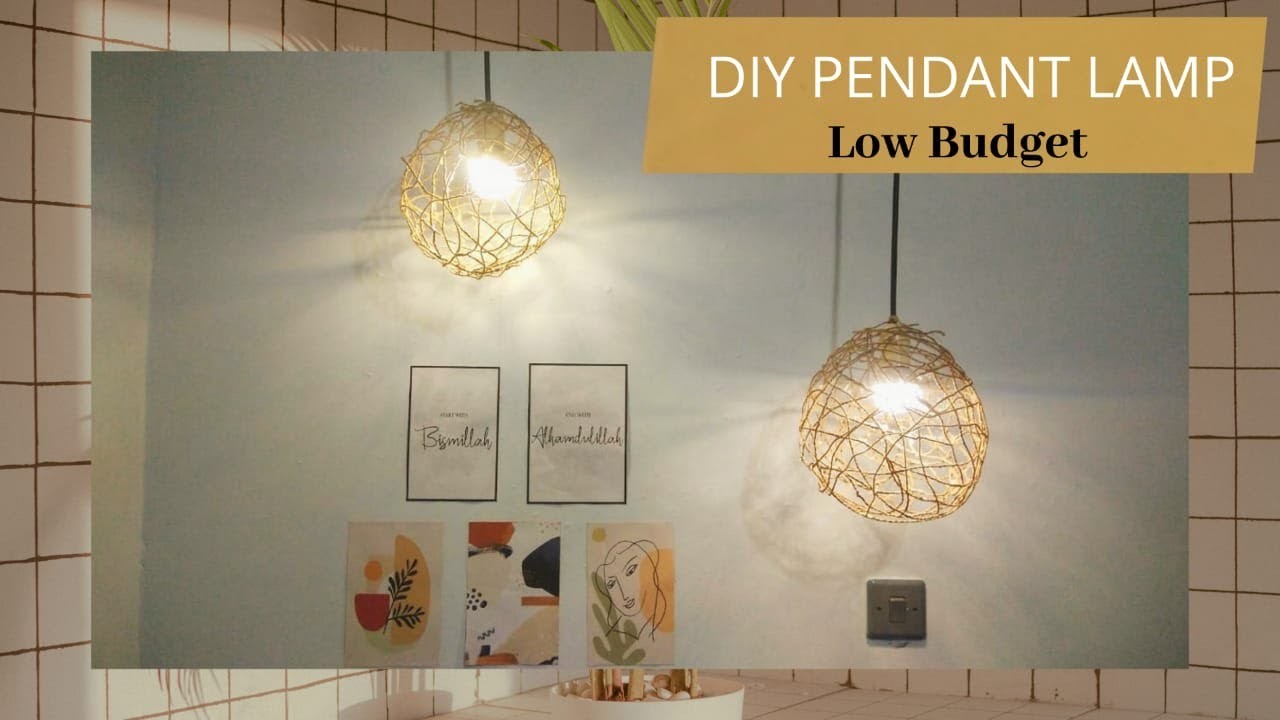 DIY PENDANT LAMP | DIY Room Decor | Cara Membuat Lampu Gantung [ Tali Goni ] | Indonesia