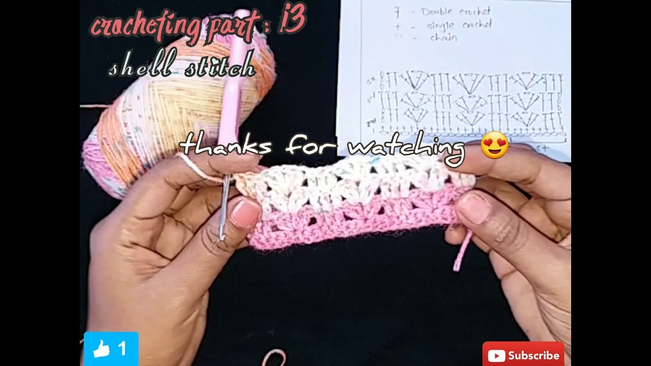 How to crochet shell stitch | शेल स्टीच कसा विणतात | #shellstitch #craftnkitchen #crochet