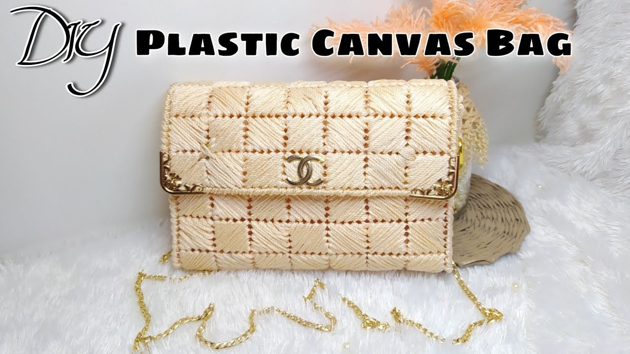 DIY PLASTIC CANVAS BAG | Cara membuat Sling Bag dari Plastic Canvas dan Benang Wool
