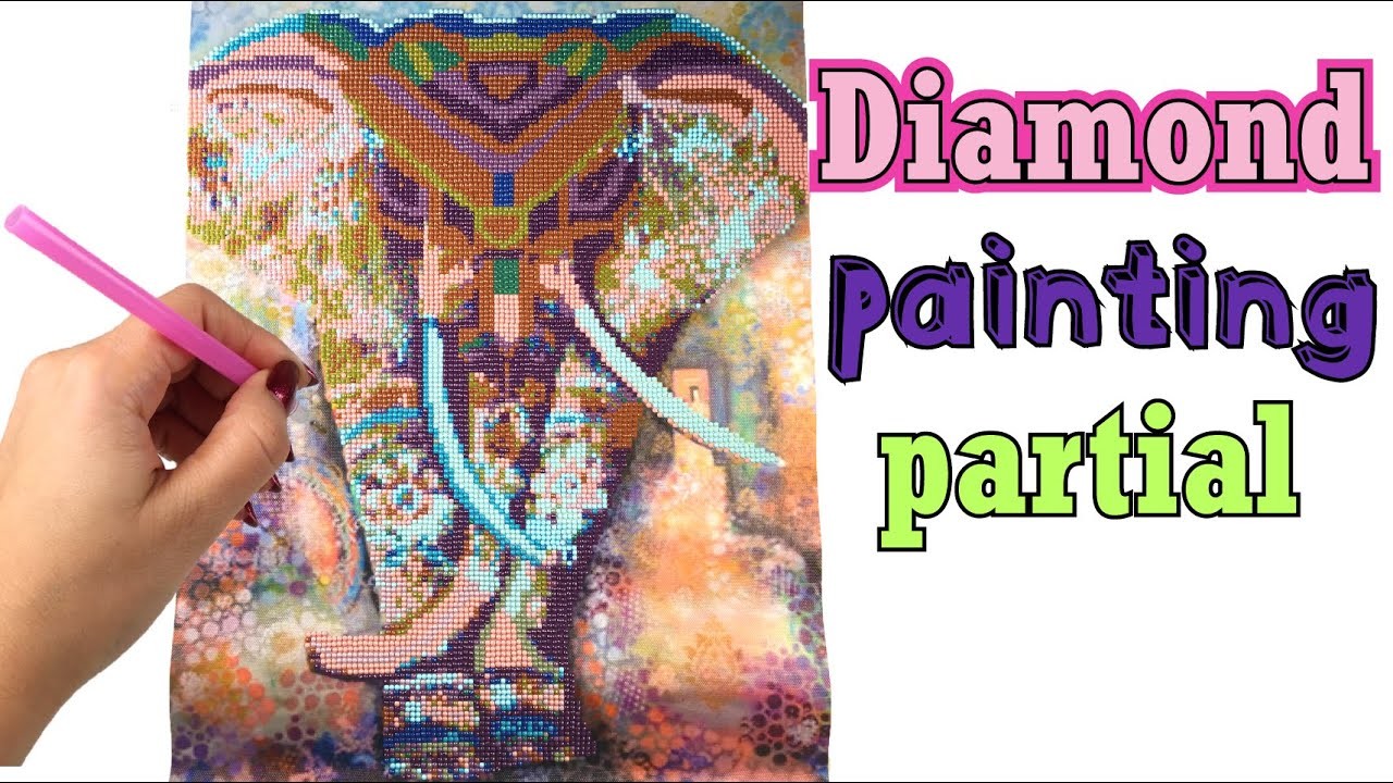 Diamond painting: Bruna olifant - partial art