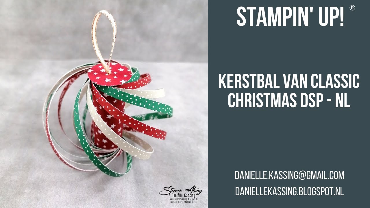 Stampin' Up! Kerstbal met het Classic Christmas DSP - NL