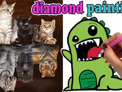 Twee nieuwe diamond paintings - kitten vs roofdieren