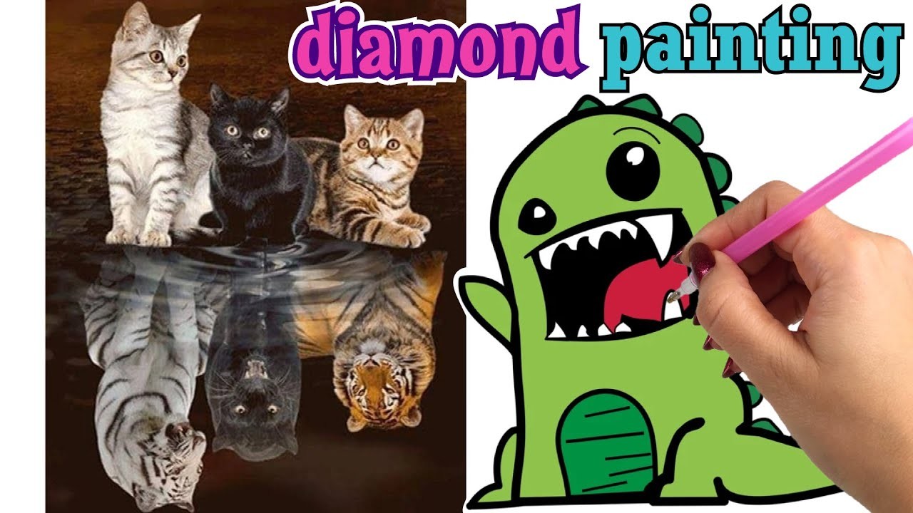 Twee nieuwe diamond paintings - kitten vs roofdieren