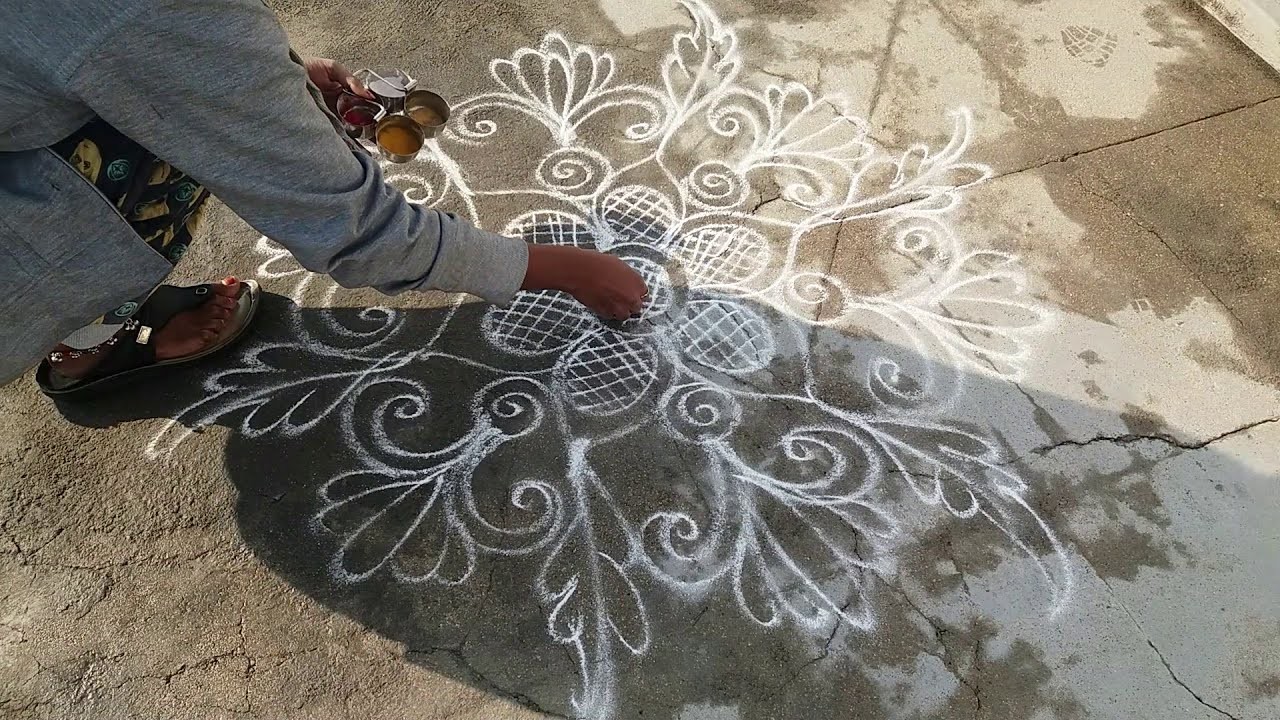 Rangoli design without dots | Easy Rangoli design| Rangoli Kolam | Easy Kolam | New year muggulu