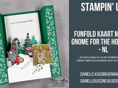 Stampin' Up! funfold kaart met de Gnome for the holidays - nl