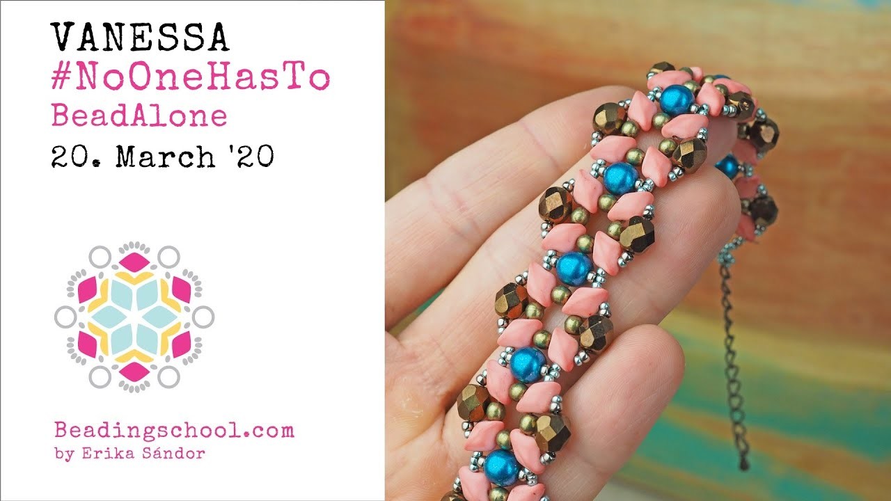 BEADINGSCHOOL by Erika:  Vanessa bracelet - beading tutorial #NoOneHasToBeadAlone