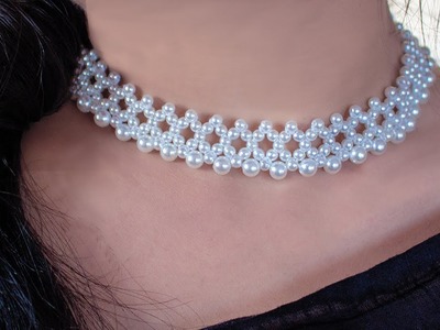 পুতি দিয়ে গহনা তৈরি - How To Make Pearl Beaded Necklace at HOME