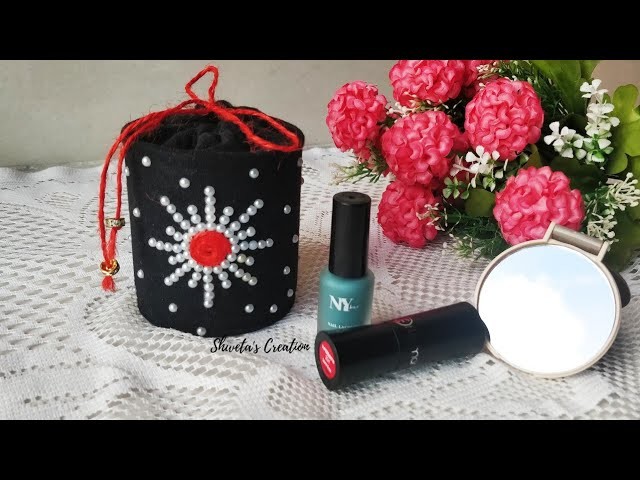 DIY Travel Makeup Pouch Without Sewing | No Sew Makeup Bag Tutorial