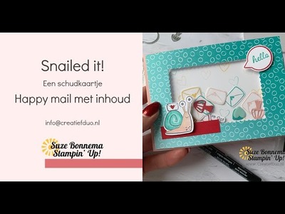 Stampin' Up! Nl - Een schud kaartje met de Snailed It ! stempelset  shakerkaart met vrolijke slakjes