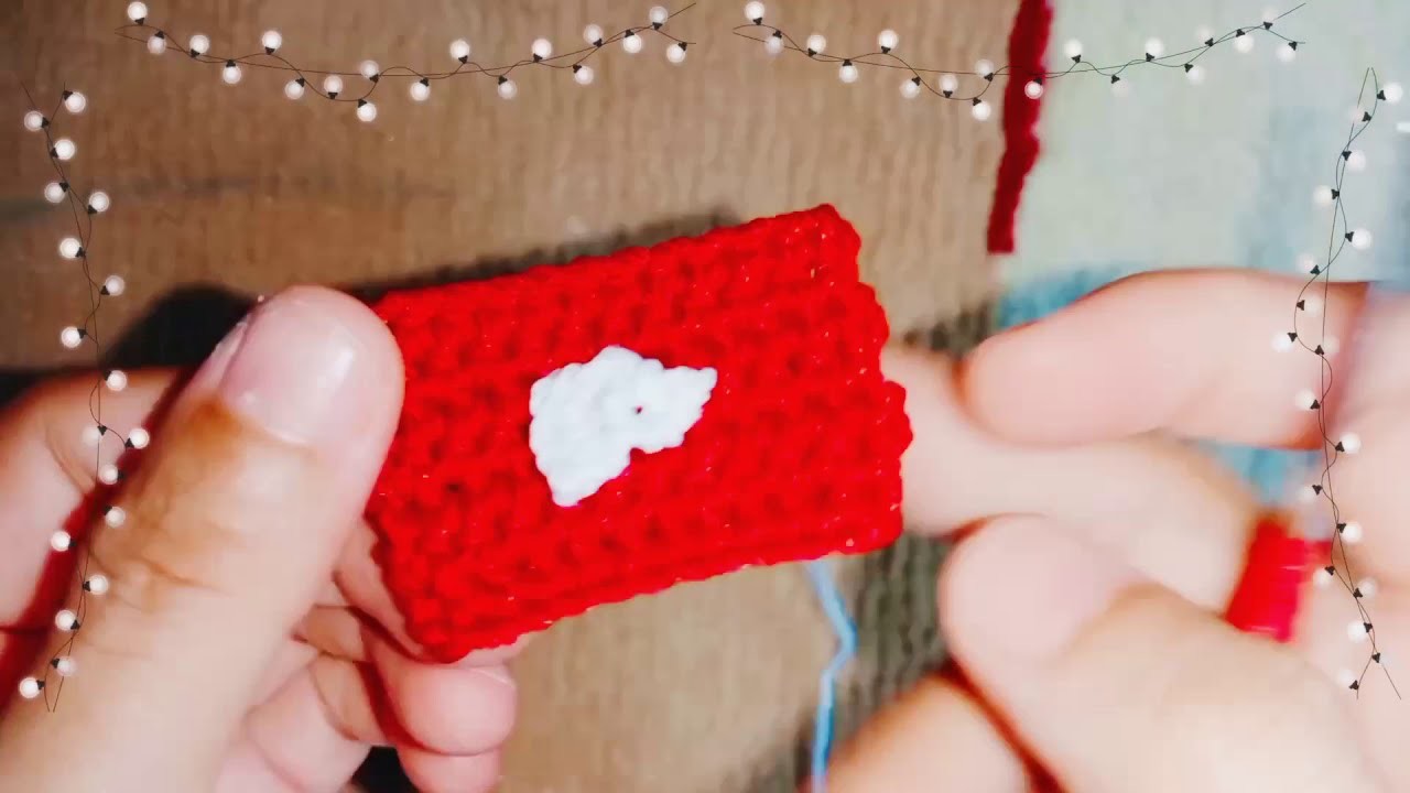 Ikon YouTube 2D teknik rajut || YouTube icon 2D knitting technique
