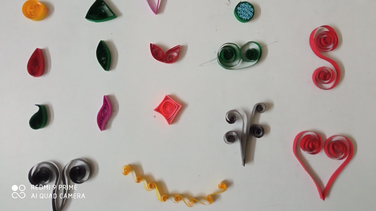 Paper quilling for beginners part 1.basic 20 shapes पेपर क्विलिंग शिकूया भाग १