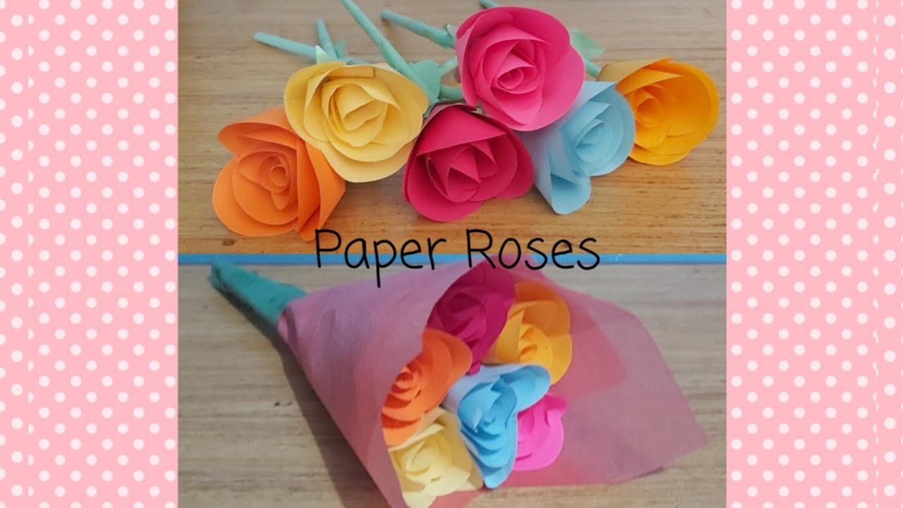 DIY Paper Roses.DIY Birthday Gift.Paper Craft