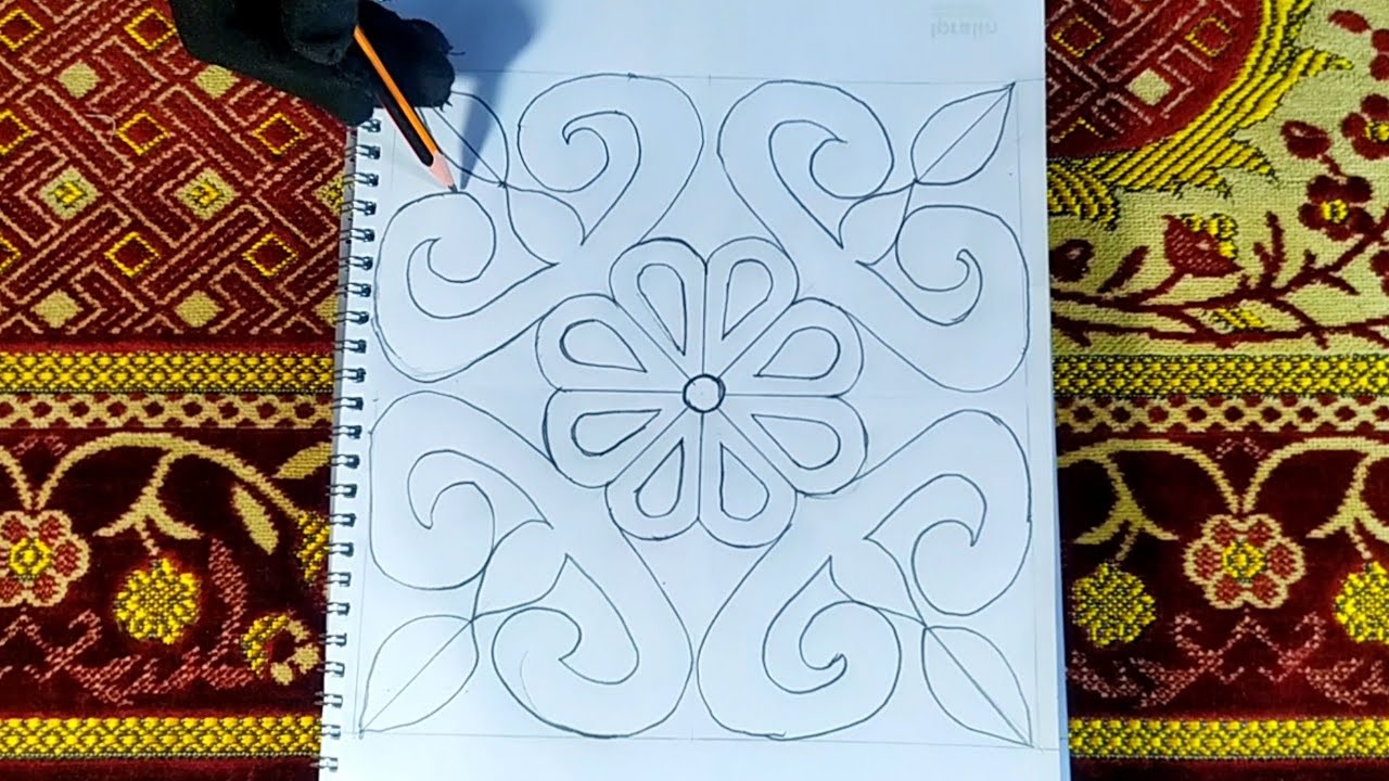 New nakshi kantha design drawing || নকশী কাঁথার ডিজাইন || Hand drawing design