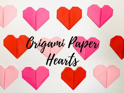 How to make Origami Paper Hearts || 1 Minute Art & Crafts || Easy Valentine’s Day crafts #shorts
