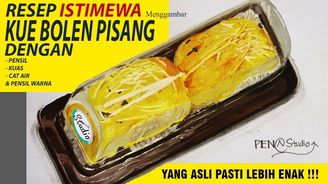 BOLEN PISANG - RESEP ISTIMEWA MENGGAMBAR 3D KUE BOLEN PISANG - DRAWING 3D BANANA BOLEN CAKES