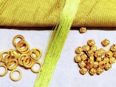 Saree Kuchu #327 Saree Kuchu New Grand Design With Beads For Beginners !! Saree Kuchu Simple Design