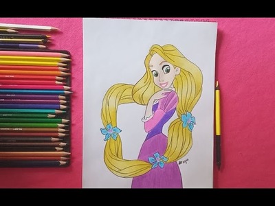 Cómo dibujar a la princesa Rapunzel. How to draw princess Rapunzel. Diart con Angie