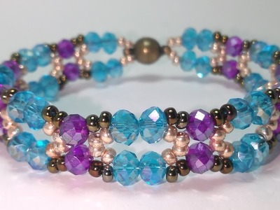 Crystal beads bracelet * Easy bracelet * Браслет из кристалла,легко и просто *