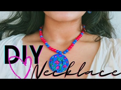DIY necklace with airdry clay | Traditional style necklace | DIY jewellery at home.Devika