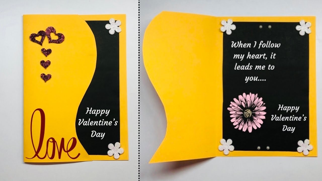 How to make Valentines Day greeting card.Handmade Valentines day card.easy & beautiful greeting card