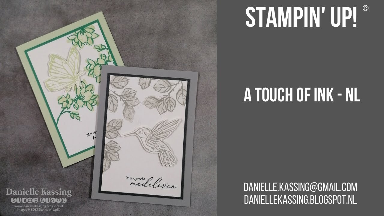 Stampin' Up! A Touch of Ink condoleance kaart - NL