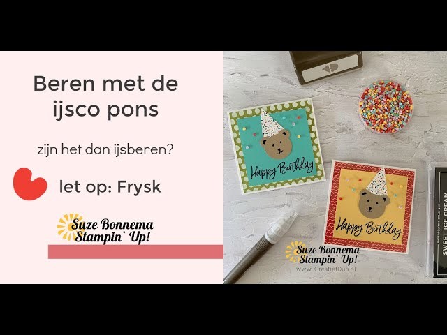 Stampin' Up! NL. FRL Beren  maken met de ijsco pons - Fryske video maar met ondertiteling ;-)