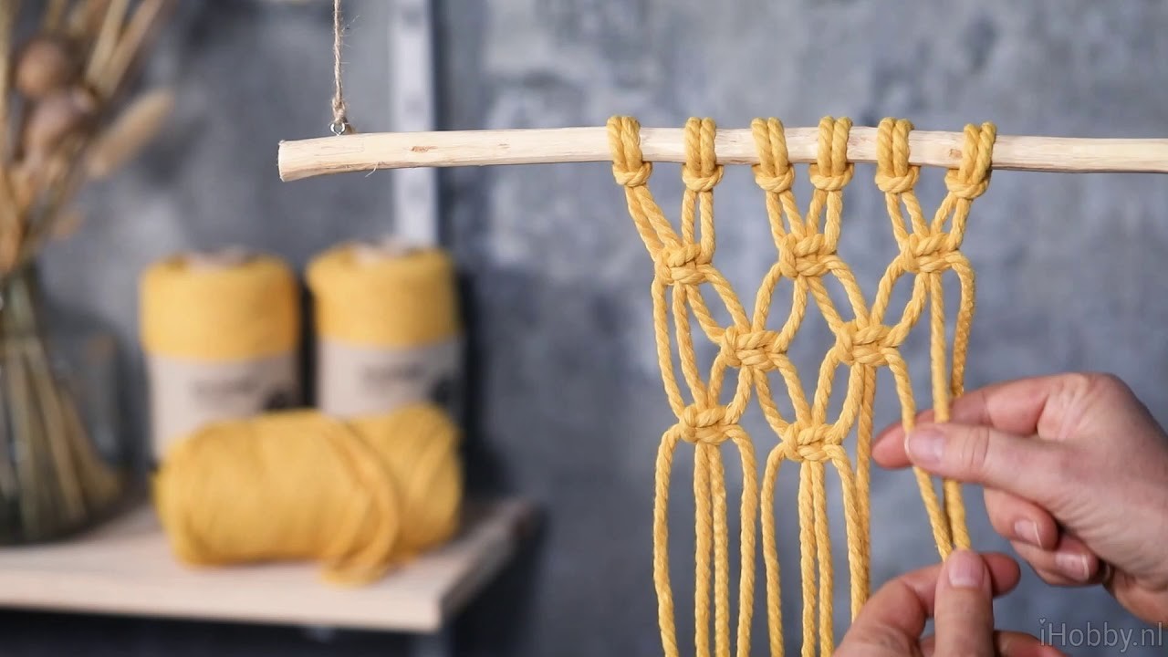 Macramé: verspringende weitasknoop- iHobby