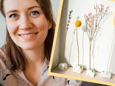 DIY Lente decoratie van klei - 4x Droogbloemen Houders - Pelable