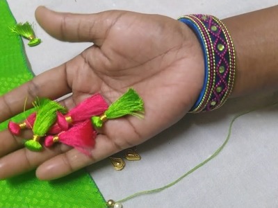Saree Kuchu #353 Saree Kuchu Grand Design Using Beads ! Simple Easy Saree Kuchu Design For Beginners