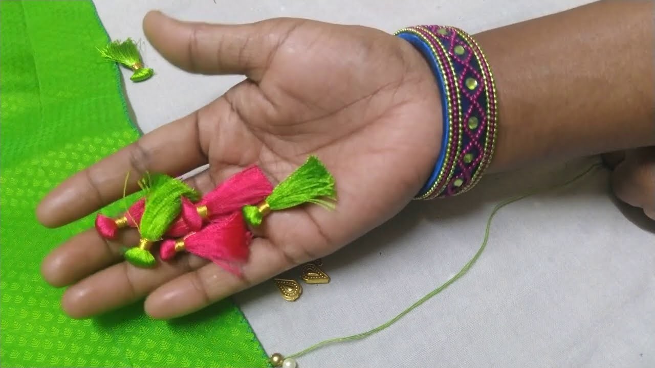 Saree Kuchu #353 Saree Kuchu Grand Design Using Beads ! Simple Easy Saree Kuchu Design For Beginners