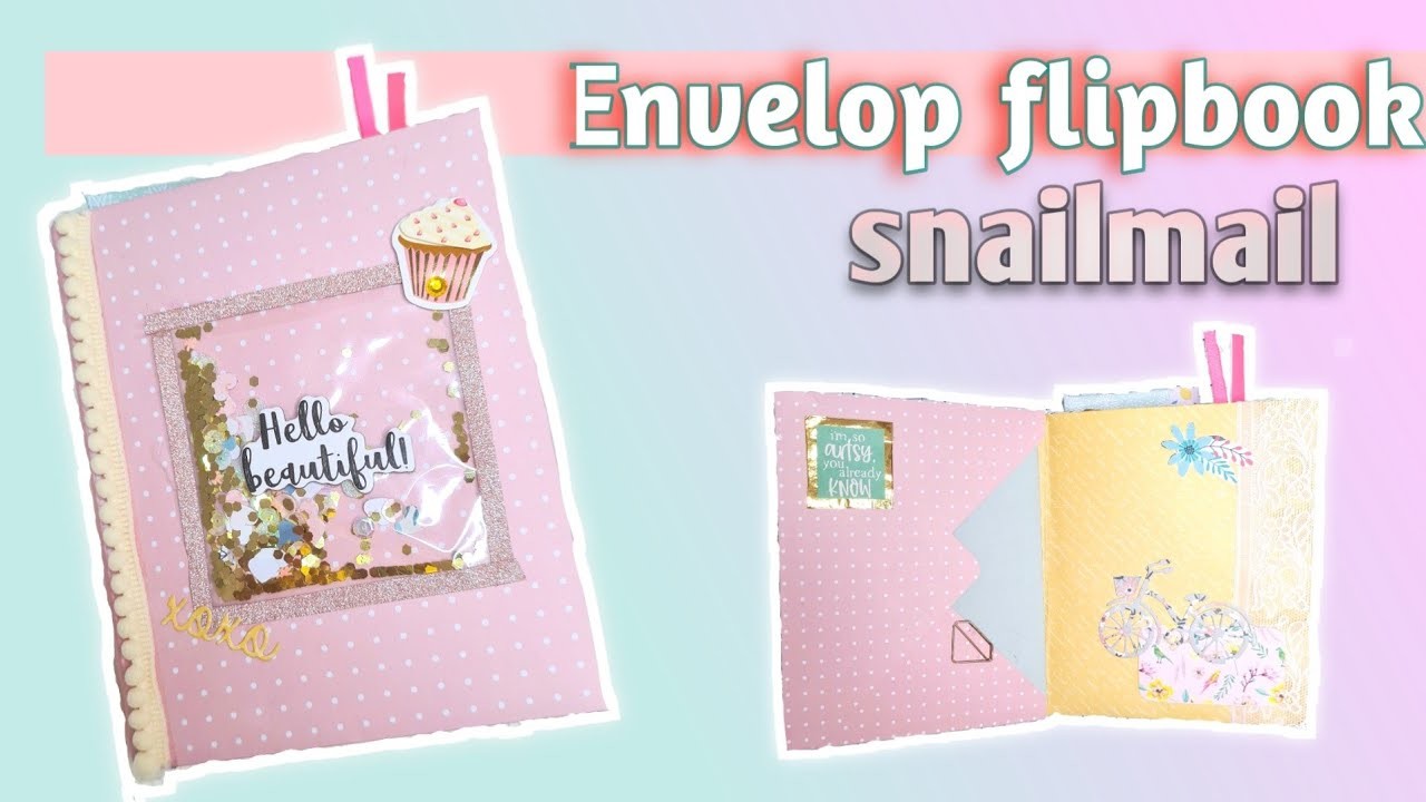 Snailmail | Envelop flipbook. mini album met de WRMK envelope punch board en standaard enveloppen.