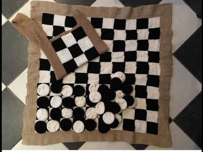 Damspel en boter kaas eieren tas. Project voor je 22 naalden breimolen