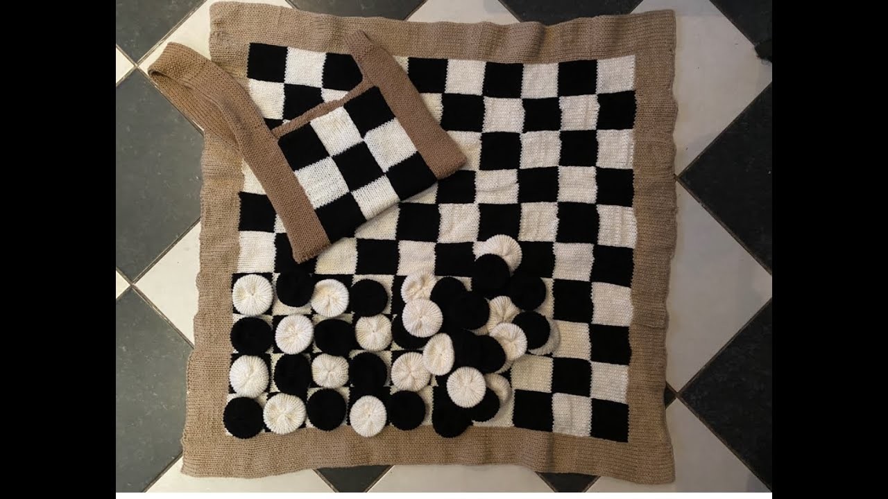 Damspel en boter kaas eieren tas. Project voor je 22 naalden breimolen