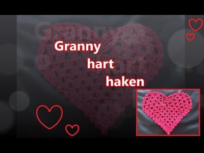 Granny hart haken - crochet granny heart