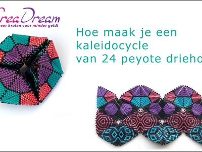 Maak je eigen kaleidocycle van 24 geregen peyote driehoekjes