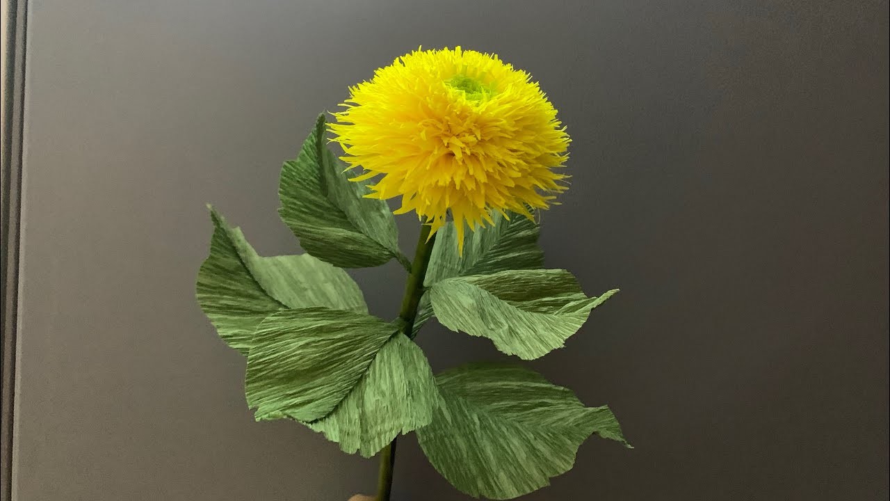 Bella’s Craft. How to make sunflower Teddy bear. hướng dẫn làm hoa hướng dương kép bằng giấy nhún