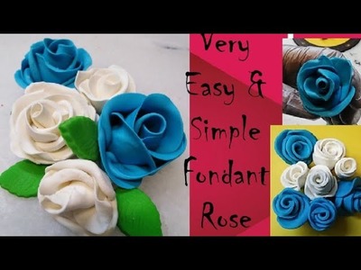 Easy Fondant roses tutorial. how to make fondant rose.3 way to make fondant flowers style and step