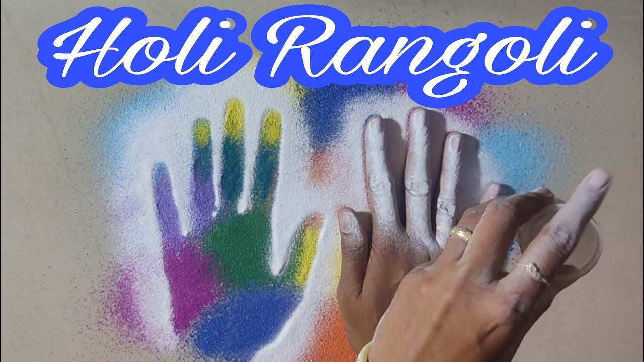 5 min. Holi Rangoli | Festival Rangoli
