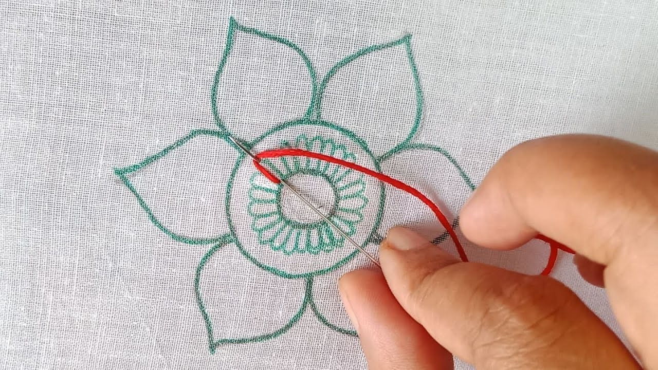 Easy Flower Hand Embroidery Pattern. Needlepoint art Embroidery for Beginners, সহজে  ফুল সেলাই করুন