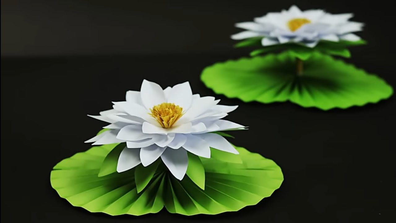How To Make Water Lily With Paper || Paper water Lily || কাগজের বিজয় ফুল ????????
