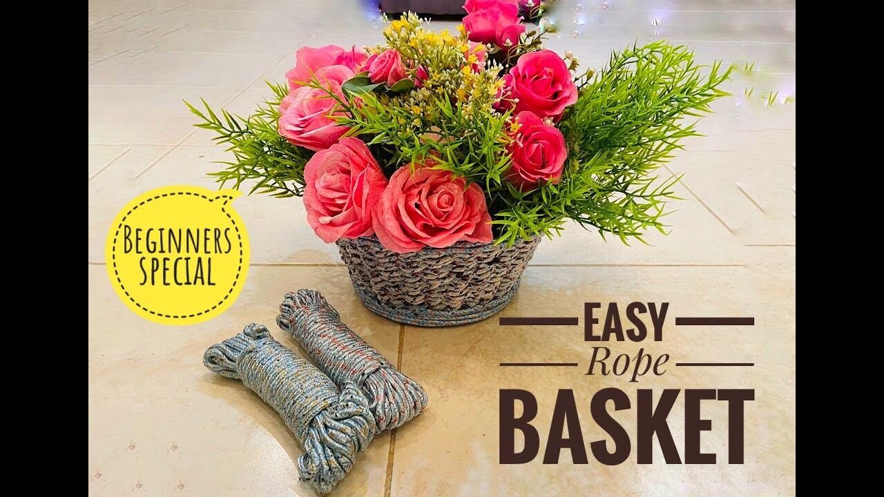 Rope Weaving Basket|How to Weave a Basket|Rope Basket|Flower Basket|Best Out of Waste|Basket Making