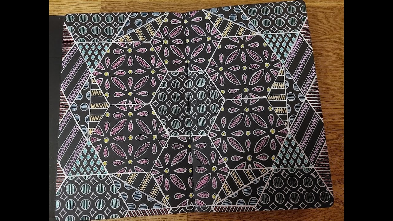 Black journal Dylusions Quilt doodle