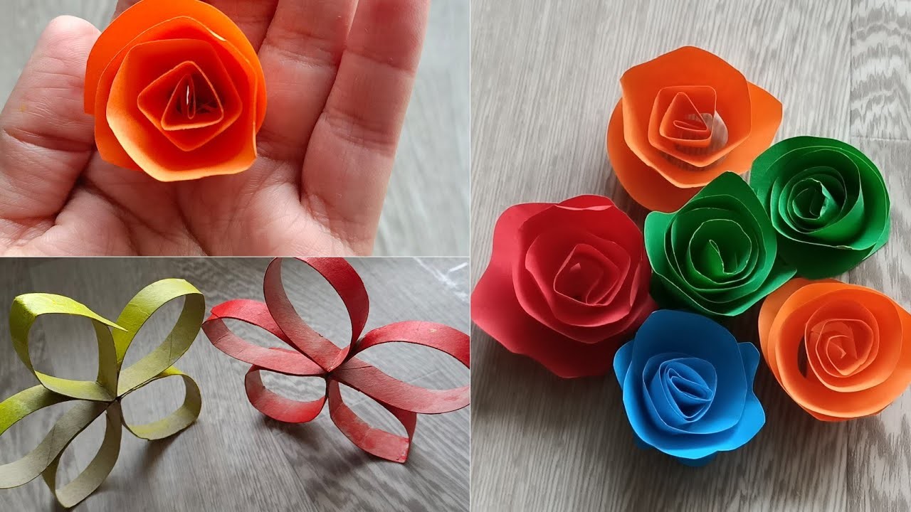 EASY DIY FLOWERS WITH PAPER AND  RECYCLING PAPER