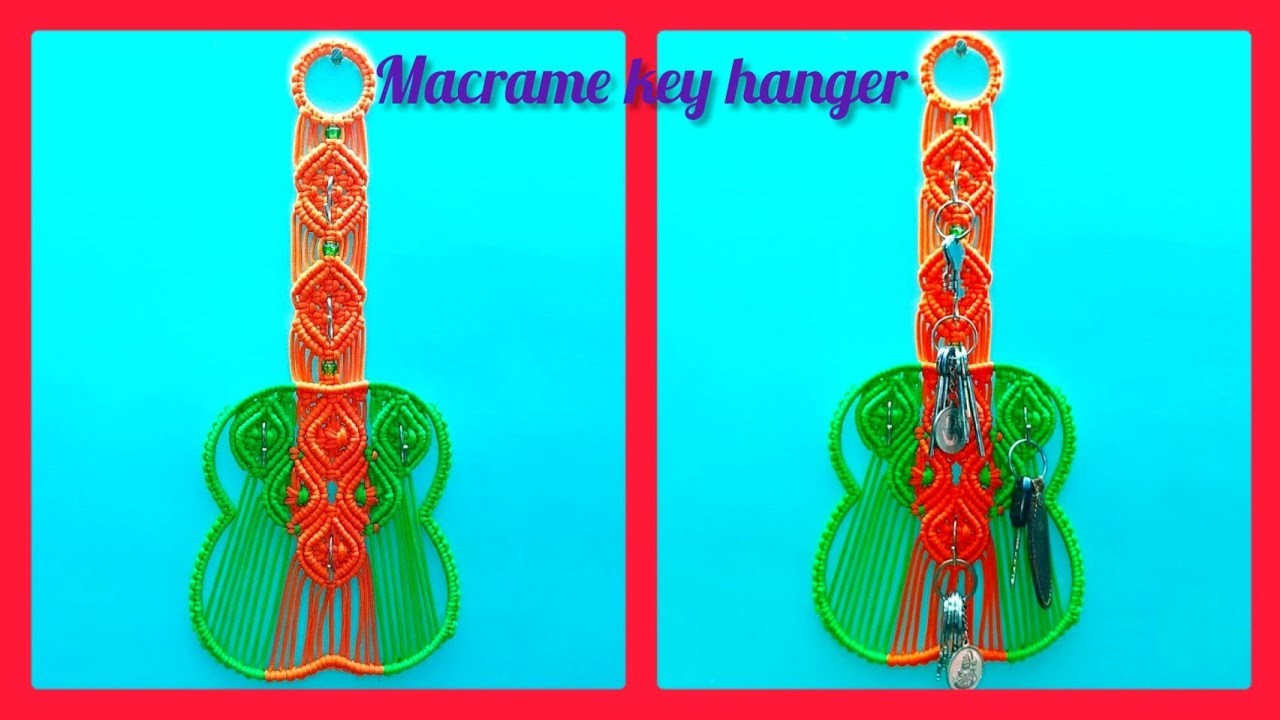 How to make macrame Guitar shape key hanger(New)